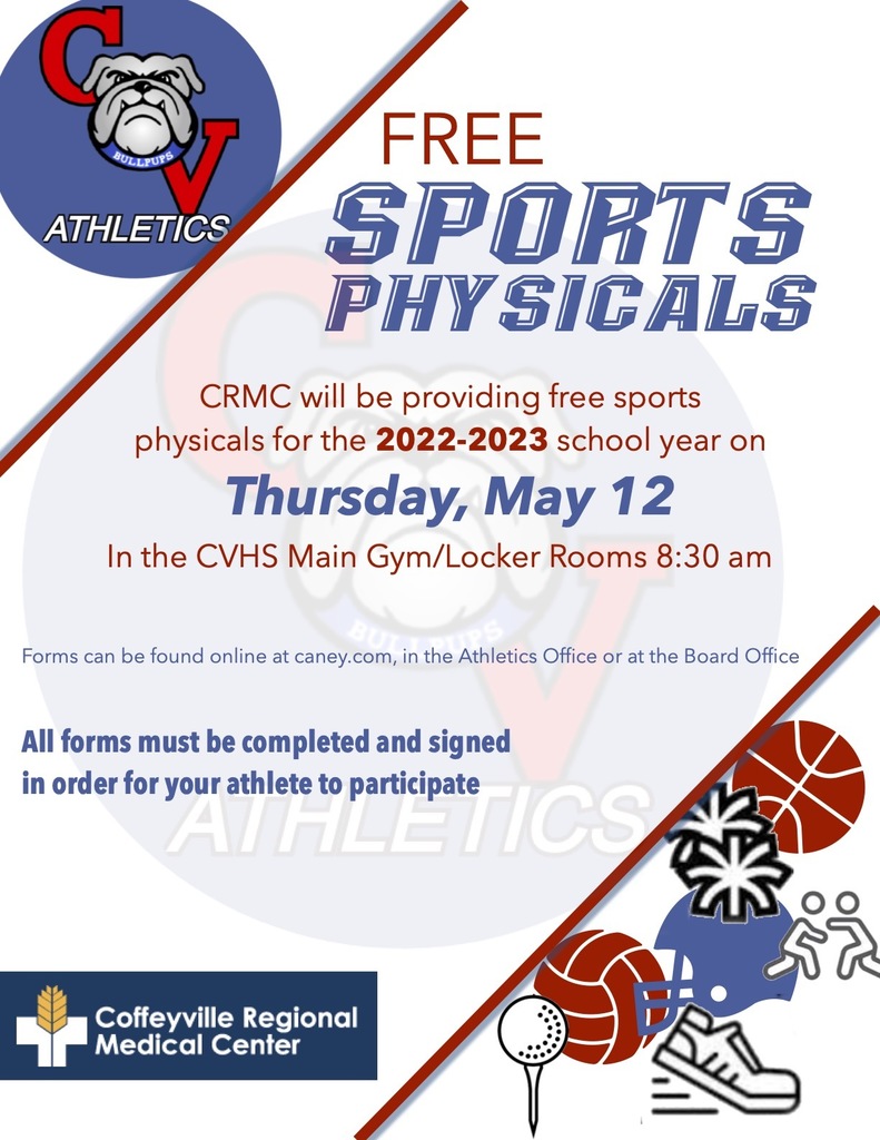 Free Sports Physicals Thursday, May 12